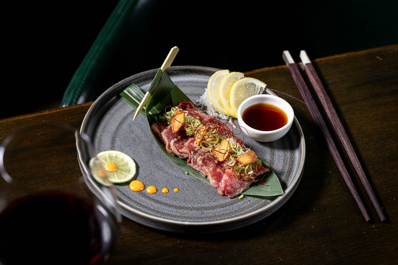 Beef Tataki at Ayllu Japanese Peruvian restaurant, London