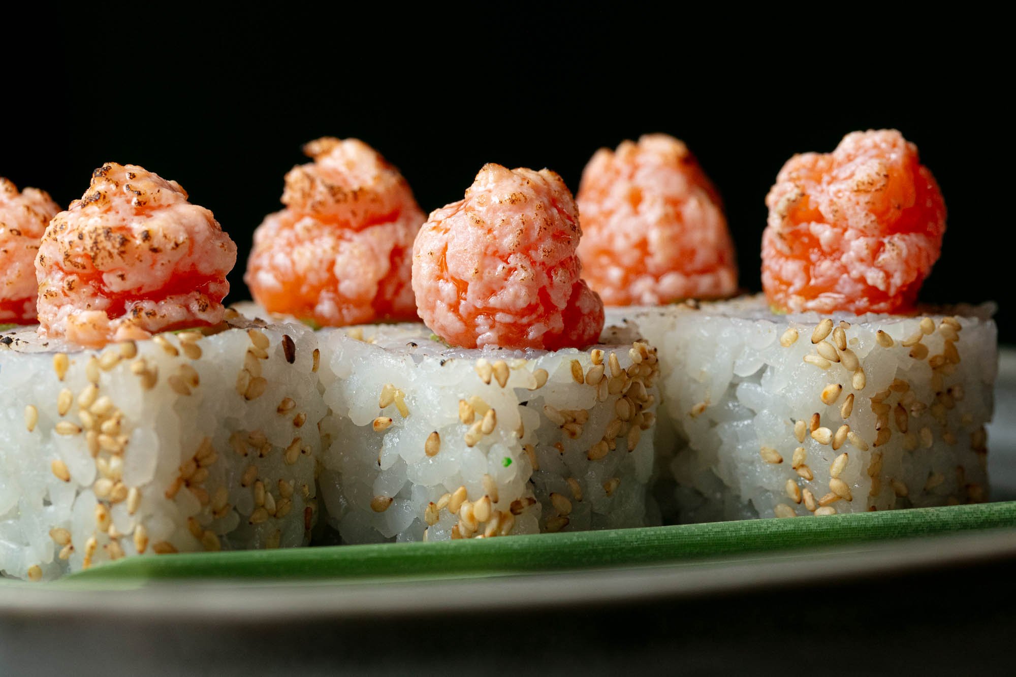 Salmon roll sushi at Ayllu, Paddington Central